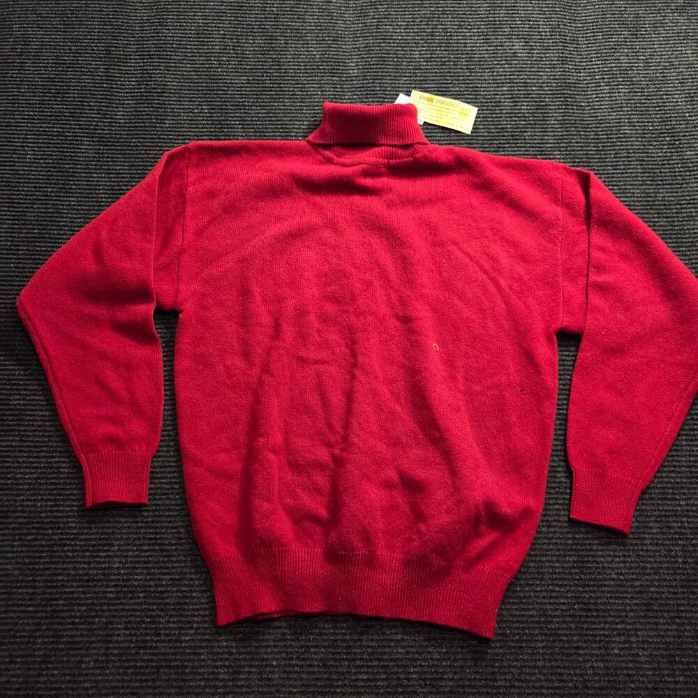 NWT Vintage Giordano Lambs Wool Turtleneck Sweater Red Large